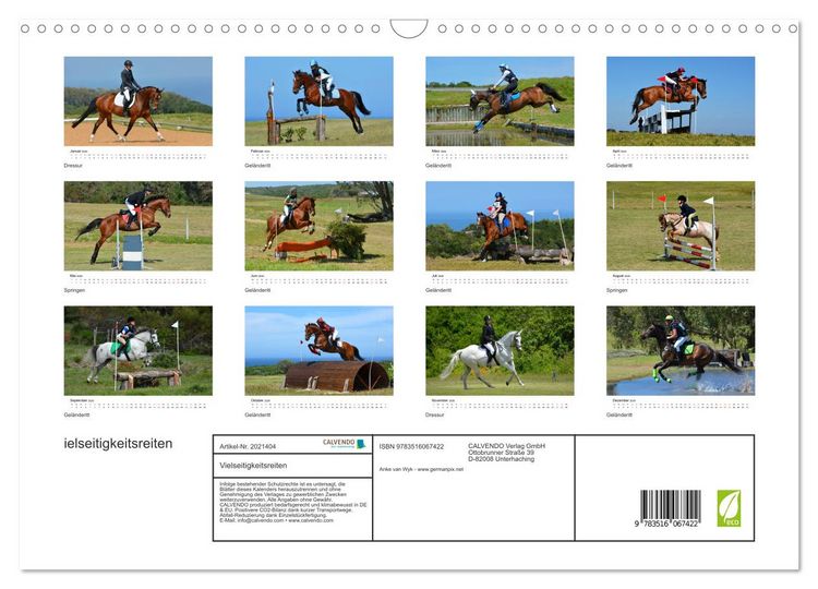 Produktbild: Vielseitigkeitsreiten (Wandkalender 2026 DIN A3 quer), CALVENDO Monatskalender