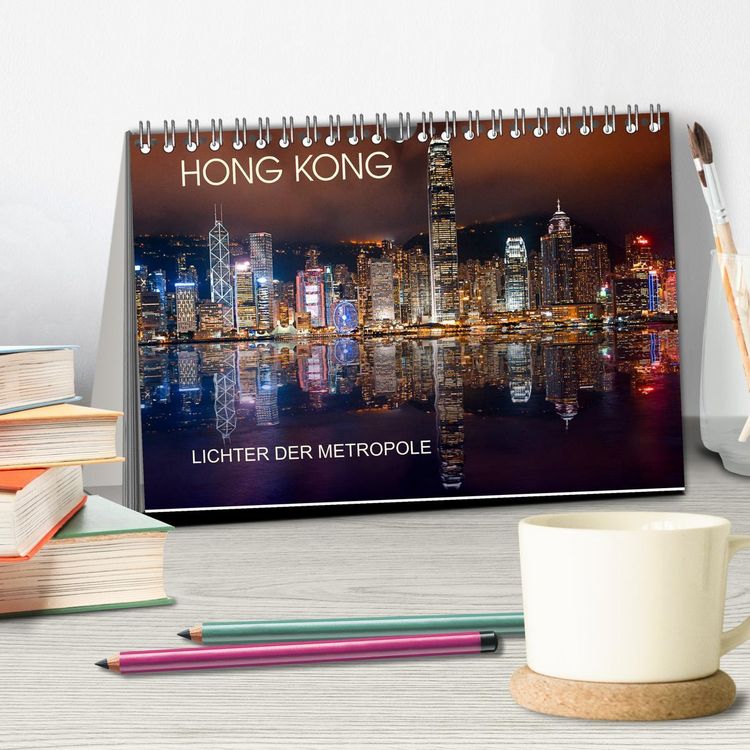 Produktbild: Hong Kong Citylights (Tischkalender 2026 DIN A5 quer), CALVENDO Monatskalender