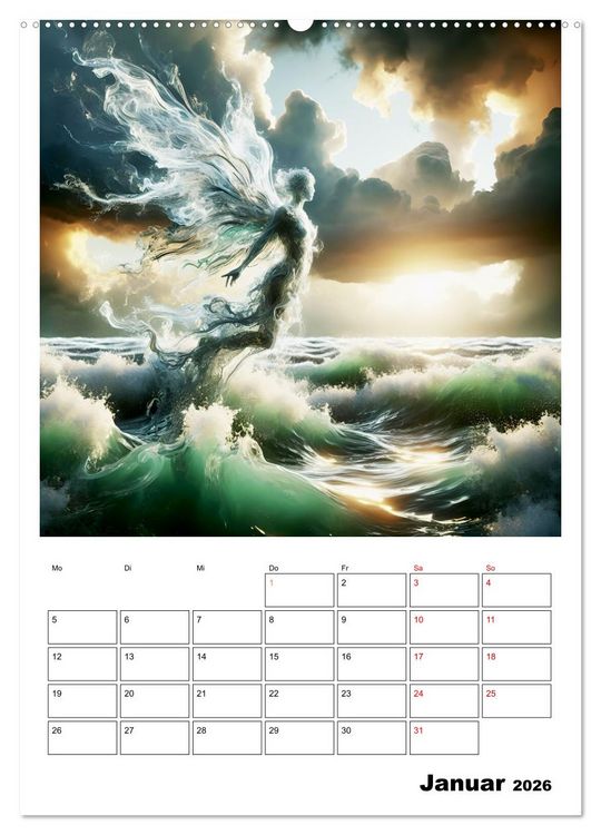 Produktbild: Wellen Illusionen (hochwertiger Premium Wandkalender 2026 DIN A2 hoch), Kunstdruck in Hochglanz