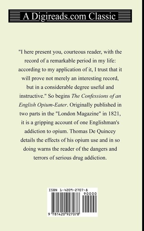 Produktbild: The Confessions of an English Opium-Eater