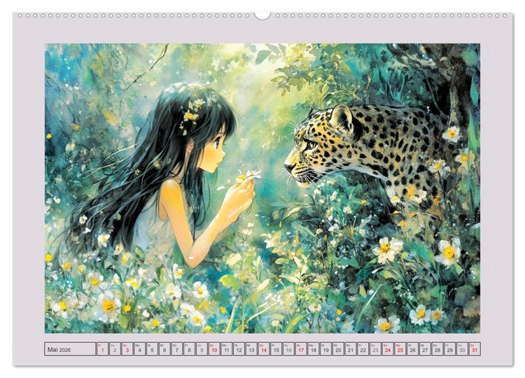Produktbild: Traumwelten. Mangas mit magischen Begegnungen (hochwertiger Premium Wandkalender 2026 DIN A2 quer), Kunstdruck in Hochglanz