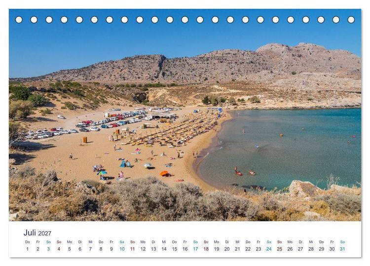 Produktbild: Str&auml;nde der Insel Rhodos (Tischkalender 2027 DIN A5 quer), CALVENDO Monatskalender