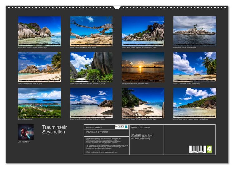 Produktbild: Trauminseln Seychellen (Wandkalender 2026 DIN A2 quer), CALVENDO Monatskalender