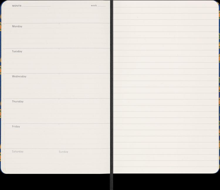 Produktbild: Moleskine Silk Kalender, undatiert, 12 Monate, w&ouml;chentlich, large/A5, fester Einband, blau