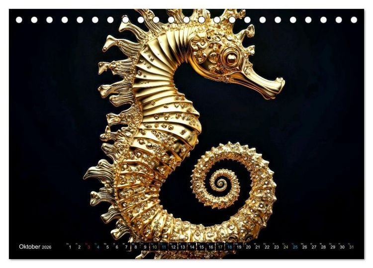 Produktbild: Seepferdchen - Modern Art (Tischkalender 2026 DIN A5 quer), CALVENDO Monatskalender