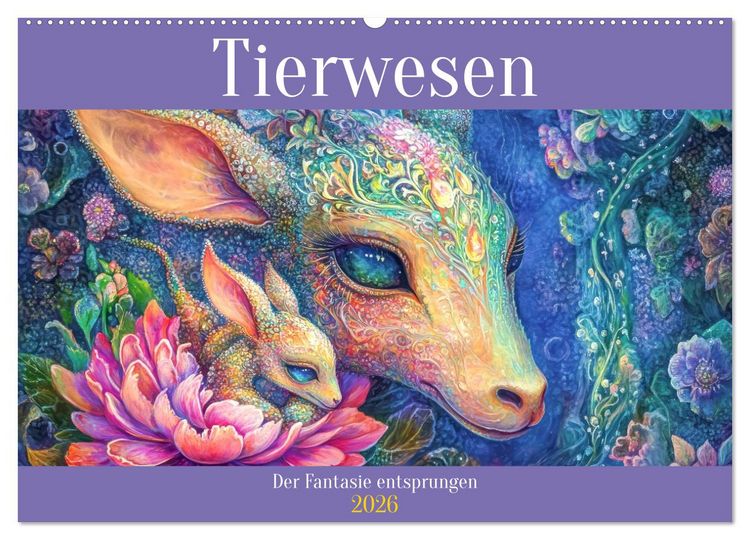 Produktbild: Tierwesen &ndash; Der Fantasie entsprungen (Wandkalender 2026 DIN A2 quer), CALVENDO Monatskalender