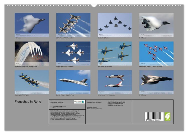 Produktbild: Flugschau in Reno (hochwertiger Premium Wandkalender 2026 DIN A2 quer), Kunstdruck in Hochglanz
