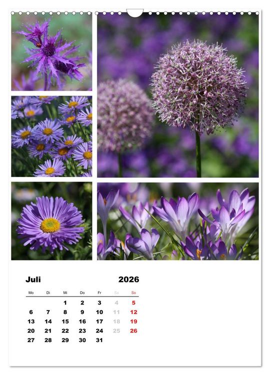 Produktbild: Bl&uuml;ten Collagen (Wandkalender 2026 DIN A3 hoch), CALVENDO Monatskalender