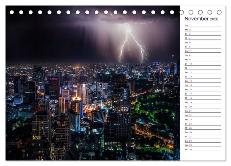 Produktbild: Faszination Blitze beeindruckende Fotos (Tischkalender 2026 DIN A5 quer), CALVENDO Monatskalender