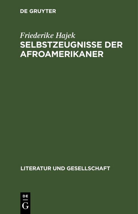 Produktbild: Selbstzeugnisse der Afroamerikaner