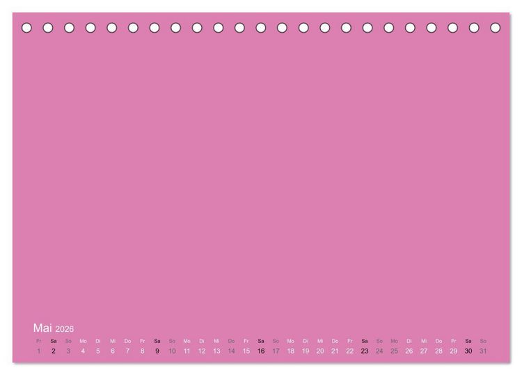 Produktbild: Bastelkalender - Pink (Tischkalender 2026 DIN A5 quer), CALVENDO Monatskalender
