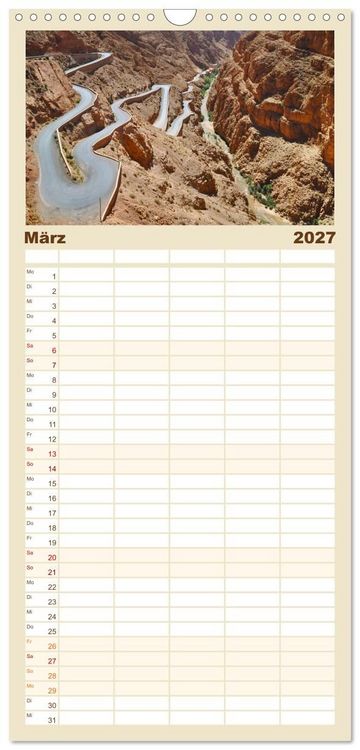 Produktbild: Familienplaner 2027 - Erlebe mit mir das traumhafte Marokko mit 5 Spalten (Wandkalender, 21 x 45 cm) CALVENDO