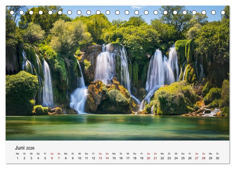 Produktbild: Naturschauspiel Wasserfall: Europas flie&szlig;ende Kunstwerke (Tischkalender 2026 DIN A5 quer), CALVENDO Monatskalender