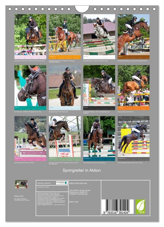 Produktbild: Springreiter in Aktion (Wandkalender 2026 DIN A4 hoch), CALVENDO Monatskalender