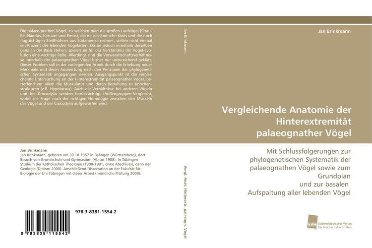 Produktbild: Vergleichende Anatomie der Hinterextremit&auml;t palaeognather V&ouml;gel