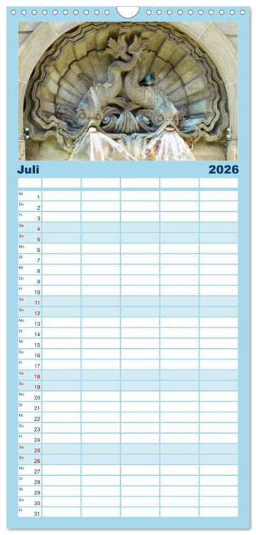 Produktbild: Familienplaner 2026 - Sch&ouml;ne Wasserspiele mit 5 Spalten (Wandkalender, 21 x 45 cm) CALVENDO