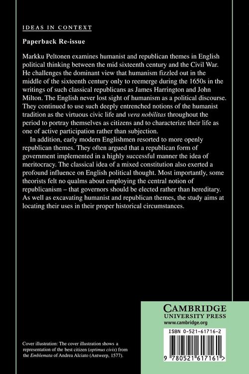 Produktbild: Classical Humanism and Republicanism in English Political Thought, 1570 1640