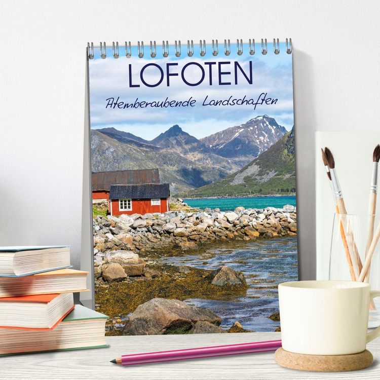 Produktbild: Lofoten - Atemberaubende Landschaften (Tischkalender 2026 DIN A5 hoch), CALVENDO Monatskalender