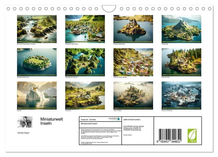 Produktbild: Miniaturwelt Inseln (Wandkalender 2026 DIN A4 quer), CALVENDO Monatskalender