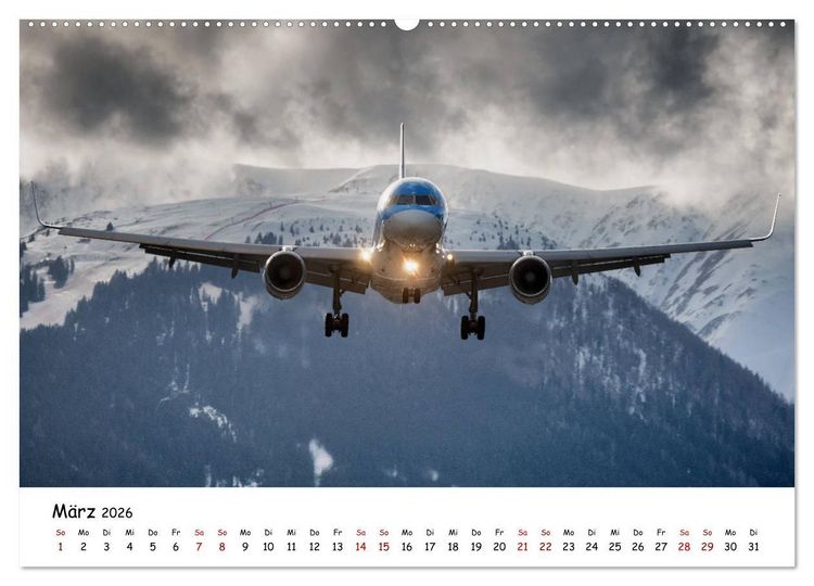 Produktbild: Flugzeuge in beeindruckender Kulisse (hochwertiger Premium Wandkalender 2026 DIN A2 quer), Kunstdruck in Hochglanz