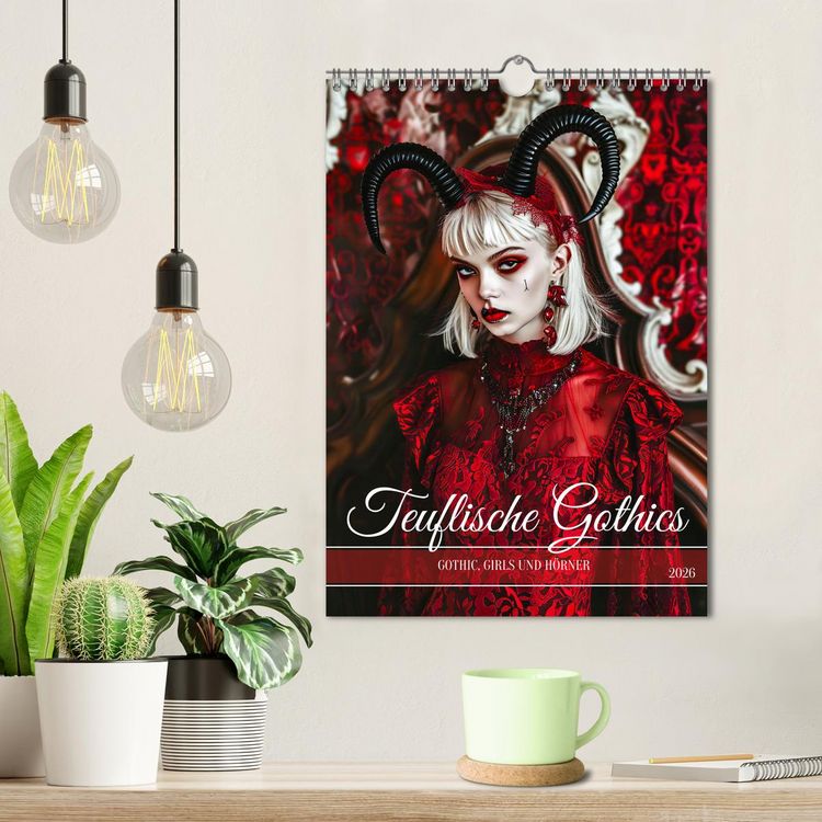 Produktbild: Teuflische Gothics - Gothic, Girls und H&ouml;rner (Wandkalender 2026 DIN A4 hoch), CALVENDO Monatskalender