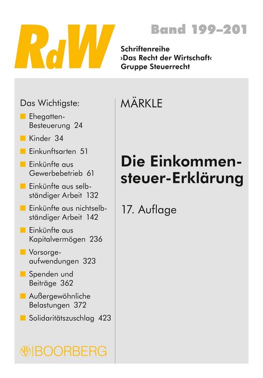 Produktbild: Die Einkommensteuer-Erkl&auml;rung