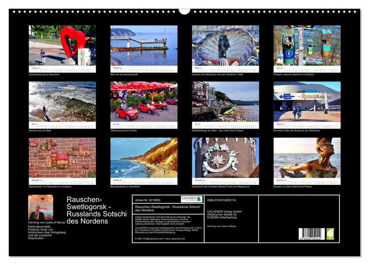 Produktbild: Rauschen-Swetlogorsk - Russlands Sotschi des Nordens (Wandkalender 2026 DIN A2 quer), CALVENDO Monatskalender