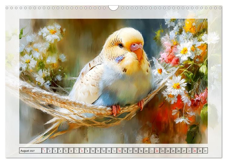 Produktbild: Wellensittiche. Fr&ouml;hliche Seelen auf der Terrasse (Wandkalender 2027 DIN A3 quer), CALVENDO Monatskalender
