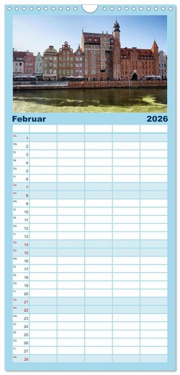 Produktbild: Familienplaner 2026 - Besucht mal wieder Danzig mit 5 Spalten (Wandkalender, 21 x 45 cm) CALVENDO