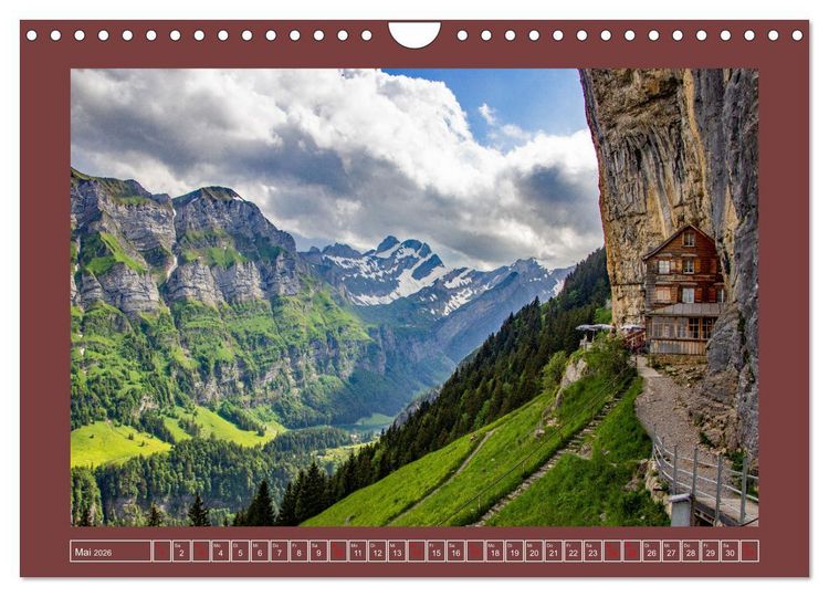 Produktbild: Gr&uuml;ezi in den Schweizer Bergen (Wandkalender 2026 DIN A4 quer), CALVENDO Monatskalender