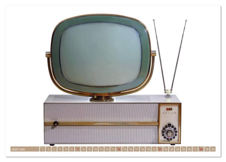 Produktbild: Fernseher der 1950er bis 70er Jahre: In die R&ouml;hre geguckt (Tischkalender 2026 DIN A5 quer), CALVENDO Monatskalender