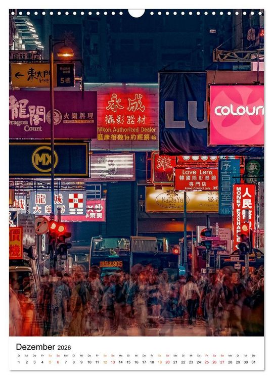 Produktbild: Hongkong Street live (Wandkalender 2026 DIN A3 hoch), CALVENDO Monatskalender