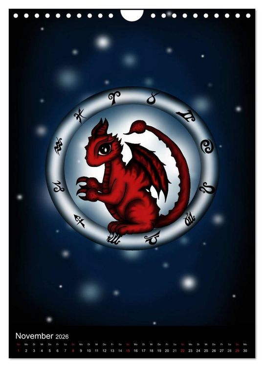 Produktbild: Drachen-Sternzeichen (Wandkalender 2026 DIN A4 hoch), CALVENDO Monatskalender