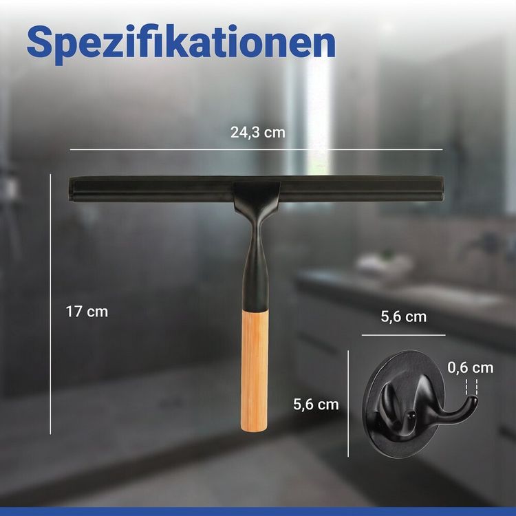 Produktbild: Turbo-Loc&reg; Duschabzieher Mod. Bambusa, aus Bambus und Edelstahl