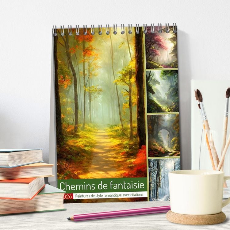 Produktbild: Chemins de fantaisie (Calendrier de bureau 2026 DIN A5 horizontal), CALVENDO calendrier mensuel