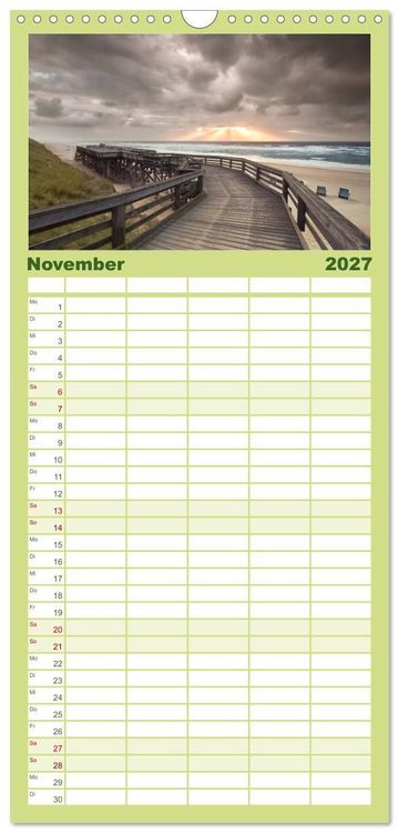 Produktbild: Familienplaner 2027 - SYLT hinter den D&uuml;nen mit 5 Spalten (Wandkalender, 21 x 45 cm) CALVENDO