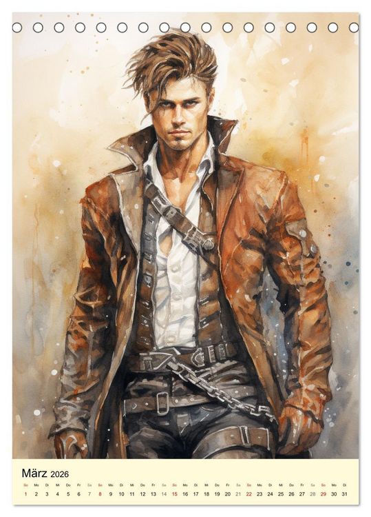 Produktbild: Steampunk Boys. Verwegene M&auml;nnlichkeit (Tischkalender 2026 DIN A5 hoch), CALVENDO Monatskalender