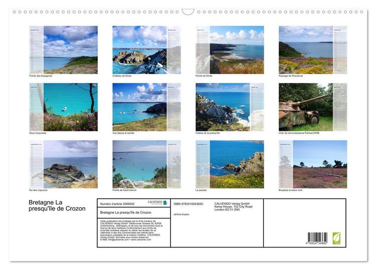 Produktbild: Bretagne La presqu'&icirc;le de Crozon (Calendrier mural 2026 DIN A2 vertical), CALVENDO calendrier mensuel