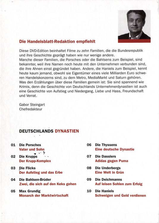 Produktbild: Deutschlands Dynastien - Pioniere/Macher/Vision&auml;re [10 DVDs]