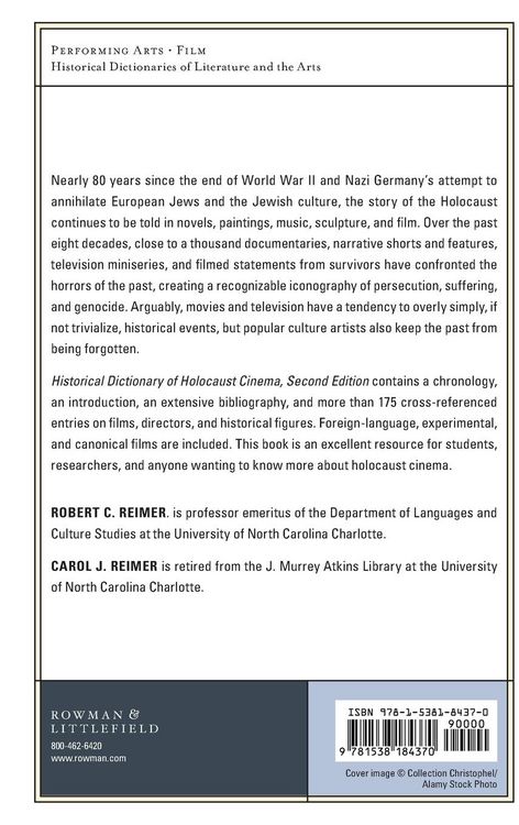 Produktbild: Historical Dictionary of Holocaust Cinema