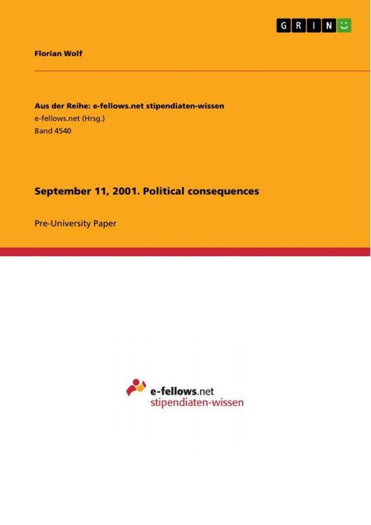 Produktbild: September 11, 2001. Political consequences