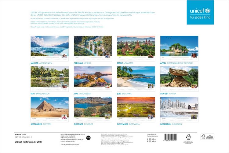 Produktbild: Unicef Posterkalender 2027