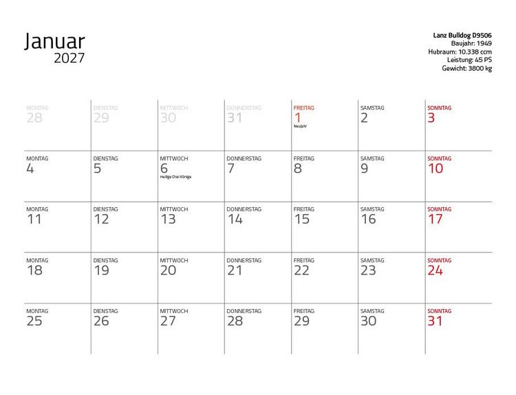 Produktbild: Traktor Klassiker 2027 &ndash; Eintragkalender