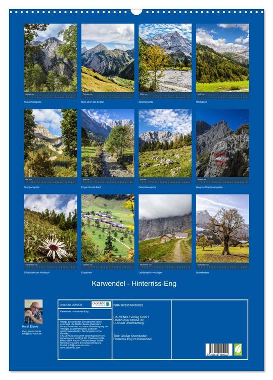 Produktbild: Karwendel - Hinterriss-Eng (Wandkalender 2026 DIN A2 hoch), CALVENDO Monatskalender