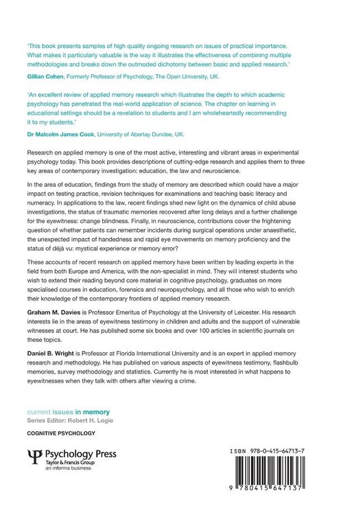 Produktbild: Current Issues in Applied Memory Research