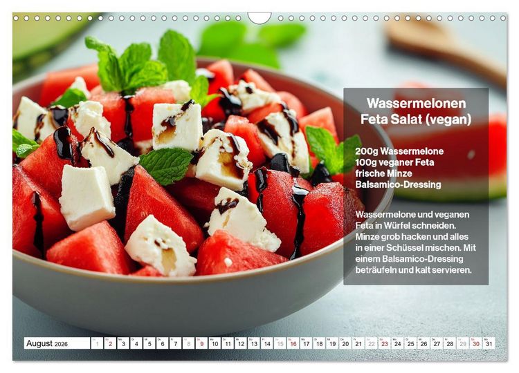 Produktbild: Veganes Soulfood - Leichte vegan Rezepte f&uuml;r jeden Monat (Wandkalender 2026 DIN A3 quer), CALVENDO Monatskalender