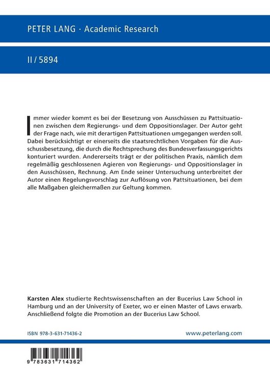 Produktbild: Patt im Ausschuss