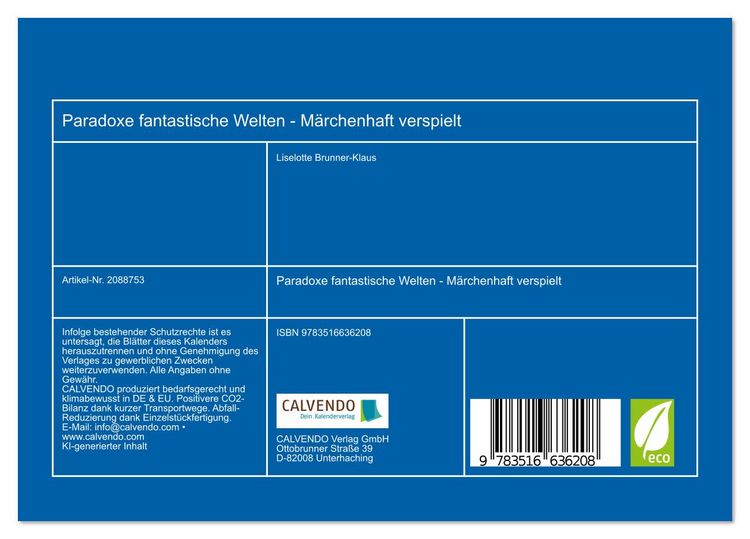 Produktbild: Paradoxe fantastische Welten - M&auml;rchenhaft verspielt (Tischkalender 2026 DIN A5 quer), CALVENDO Monatskalender