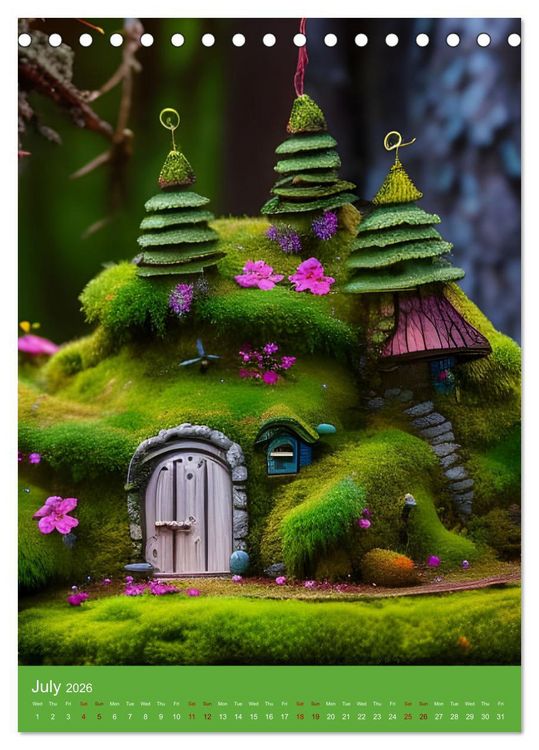 Produktbild: Tiny Fairy Havens (Desk Calendar 2026 DIN A5 portrait), CALVENDO 12 Month DeskCalendar