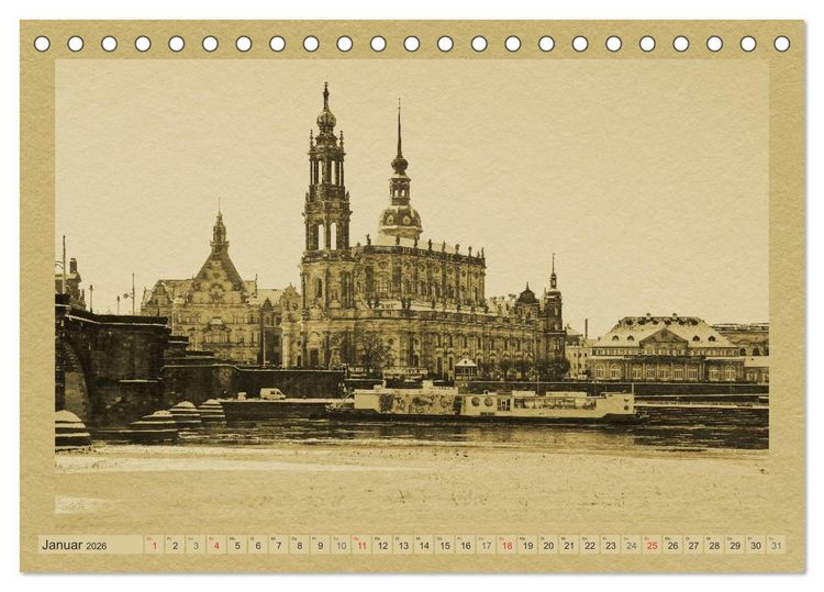 Produktbild: Dresden - Ein Kalender im Zeitungsstil (Tischkalender 2026 DIN A5 quer), CALVENDO Monatskalender